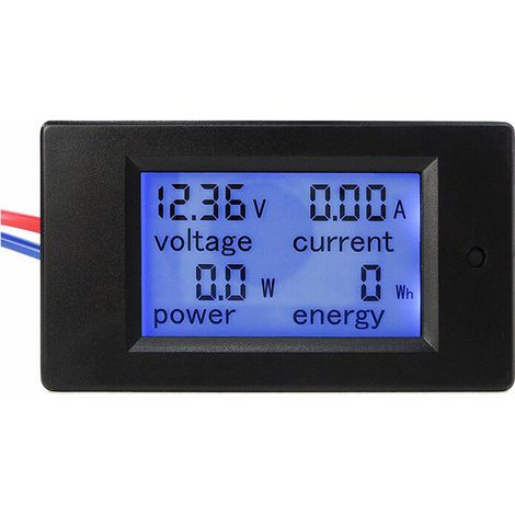 GABRIELLE Voltmètre avec affichage LCD, ampèremètre 12V indicateur de testeur, alimentation en courant de tension alimentation numérique DC 6,5 - 100V 100A voltampère Watt multimètre