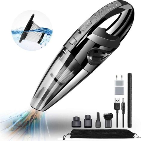 Aspirateur sans sac sans fil 6500pa 12V 120W Strong SOG Wet Dry Aspirateur à main pour voiture, maison, poils d'animaux, sac de rangement inclus