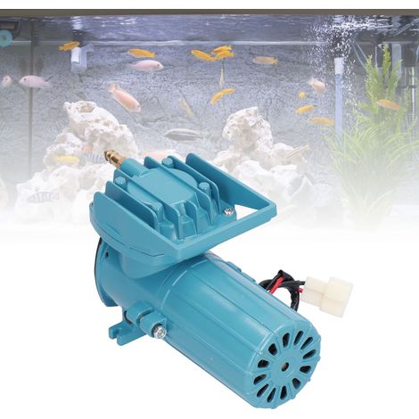 Bomba de oxígeno de 12 V y 18 W CC para acuarios: bomba de aire de alta presión con cilindro de aluminio y aireación estable para acuicultura, 14,5 x 10 x 7,3 cm. (1/5)