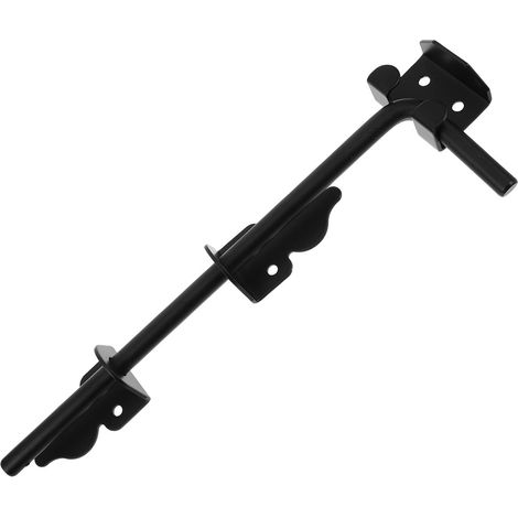 Loquet à Pêne Coulissant Noir en Fer pour Portail en Bois, Résistance aux Intempéries, Tige Robuste de 30cm pour Usage Extérieur et Bricolage (1/5)
