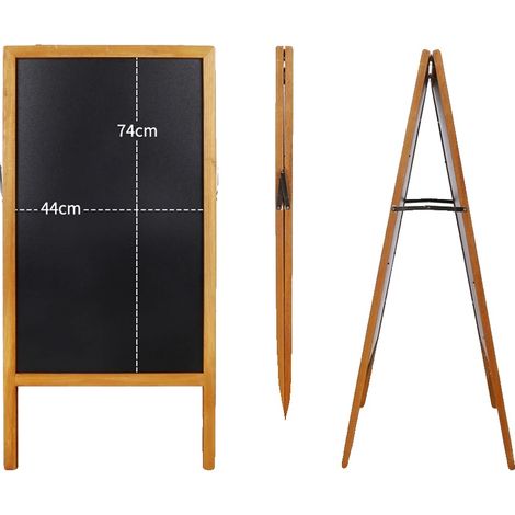 Tableau noir, double face, design pliable, Bois Naturel, 4032 pouces-a (1/2)