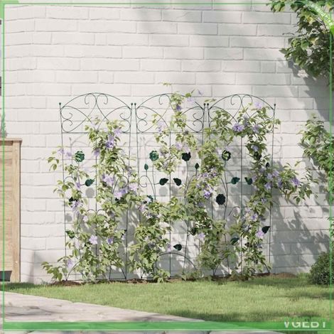 Clôture de jardin - FAF EICY - Motif élégant - Vert - 110,5 x 42,5 cm - Acier résistant aux intempéries (1/5)
