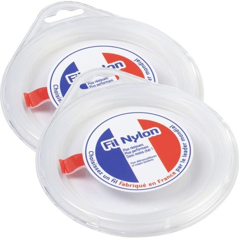 2 blisters fil débroussailleuse Rond 2 mm x 15 m Fil Nylon (1/5)