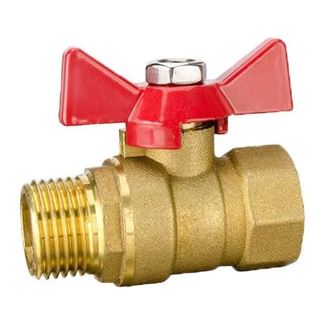 Vanne à sphère Mâle/Femelle Manette papillon Débit d'eau optimal passage intégral Etanchéité renforcée et maintenance facilité par double sécurité, joint torique et presseétoupe (1/5)