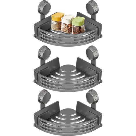 Étagère De Douche À Ventouses Support Adhésif Sans Percage Pour Étagère Organisateur De Salle De Bain Amovible Pour Stockage Shampoing Produits De Toilette Cuisine Cellier Maison (1/5)