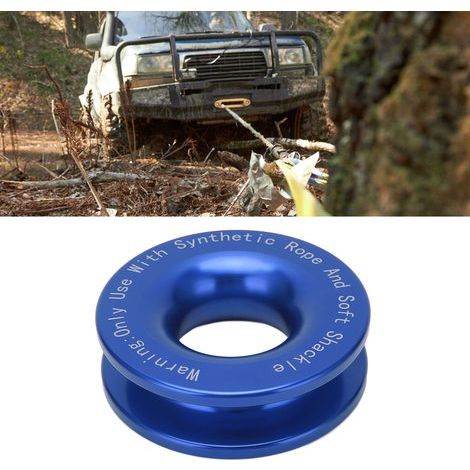Anneau de récupération treuil 41000lbs pour câbles 3/16in 1/4in 3/8in avec manille souple 7/16in 1/2in, bleu (1/5)