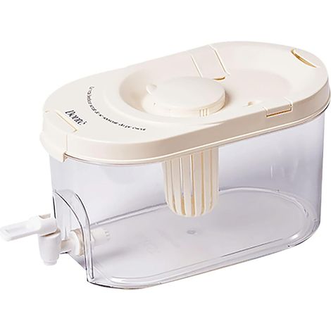 Distributeur de boissons deux pièces pour réfrigérateur, carafe à jus et glaçons avec filtre, idéal pour la maison, avec robinet et fontaine à eau froide. Cadeau idéal pour les fêtes, rangement de boi (1/4)
