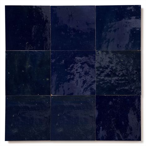 Zellige véritable Carrelage Artisanal - 10x10 cm - Bleu Nuit (vendu par boîte de 0,5m²) (1/3)