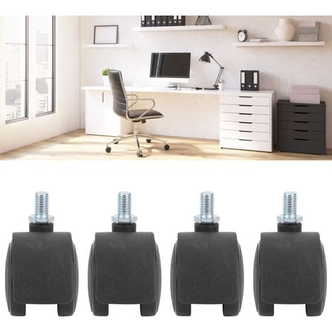 Set aus 4 universellen 3,8 cm (1,5 Zoll) 360°-Schwenkrollen aus Kunststoff für Möbel und Stühle. (1/5)