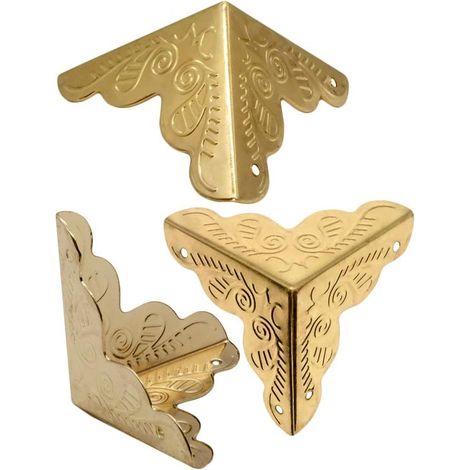 10 protectores de esquinas para muebles antiguos，protectores de esquinas，protección de bordes，chapados en oro，juego de 10 piezas (1/5)