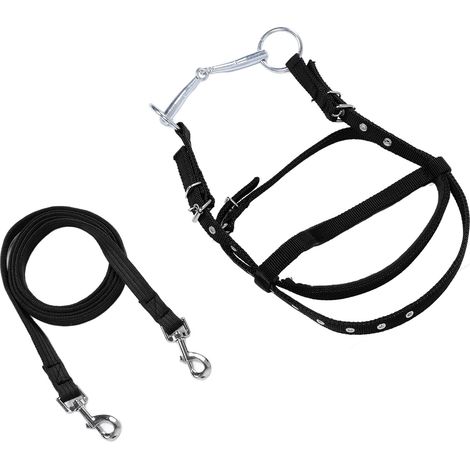 Rênes de bride en nylon élégantes et réglables pour chevaux, noir, taille L (pour chevaux d'une hauteur au garrot de 1,3 mètre et plus). (1/5)