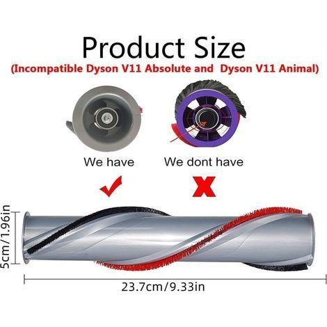 Bürstenwalze für Dyson V11, Ersatz-Scrollstange für Dyson V11, Bürstenwalzenstange passend für den dreieckigen Motorkopf des V11 (3-Pin-Antrieb) (1/3)