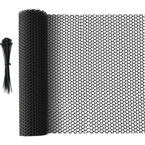 Clôture en plastique noir, 5 m x 40 cm, filet de protection polyvalent pour arbres, chats, chiens, lapins et plantes