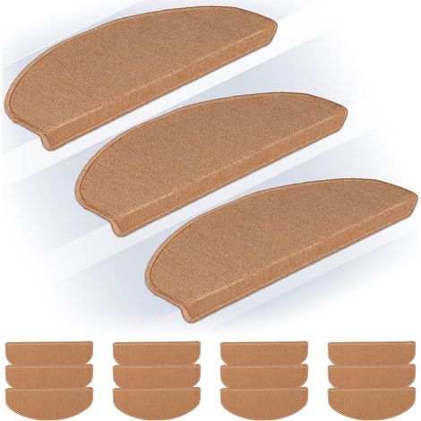 Set di 15 gradini arrotondati per scale - antiscivolo, autoadesivi