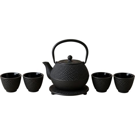 Gusseisen Teekanne mit Sieb, Tassen und Untersetzer SONO, 1,2 l (1/5)