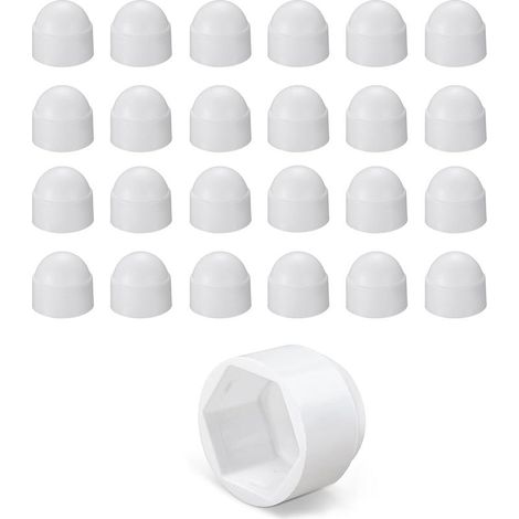 Cache Ecrou Pack 25 M8 Blanc Ajustement Idéal Cache Boulon pour Montage Simple Et Sécurisé Capuchon Plastique Offrant Protection Vis Et Finition (1/4)