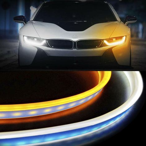 2Pz Strisce LED Auto Luci Diurne DRL + Frecce Sequenziali Flessibili 60cm (1/3)
