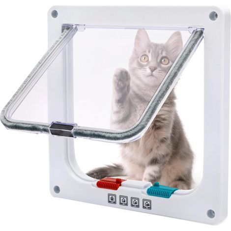 Abschließbare Katzenklappe mit Mikrochip-Identifizierung und Verriegelungssystem für Katzen
