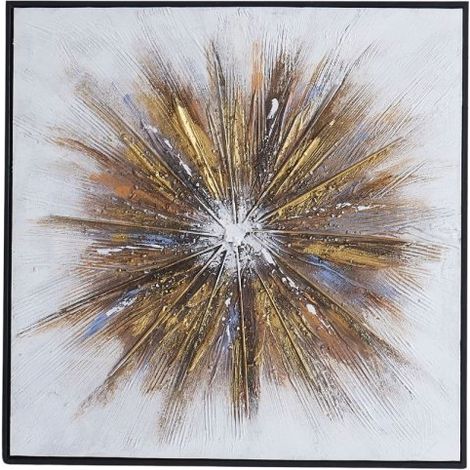 Quadro astratto oro su tela con cornice nera Quadro7