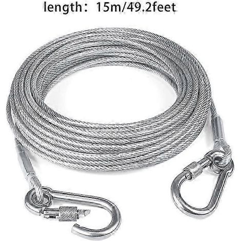 (15 m) 1 laisse d'attache robuste pour chien d'extérieur, idéale pour les grands chiens en camping ou dans le jardin. (1/5)