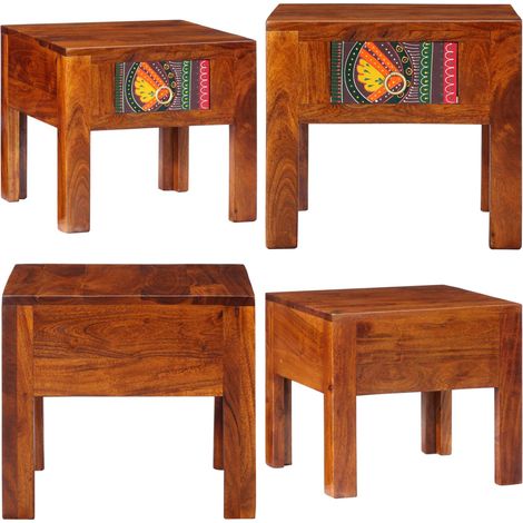 vidaXL Nachttisch 40x40x36 cm Massivholz Akazie (1/5)