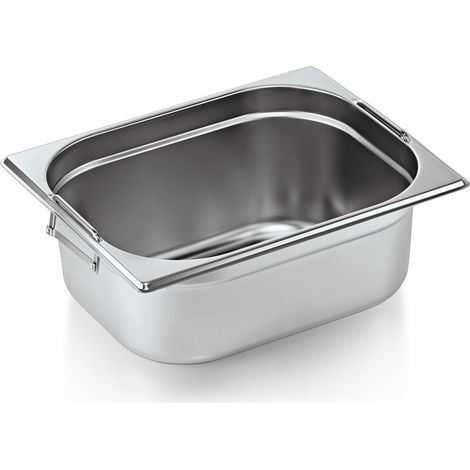 Bac inox GN 1/2 H 100 mm 6,5 ltr poignées rabattables GN CORE - Was Germany (1/2)