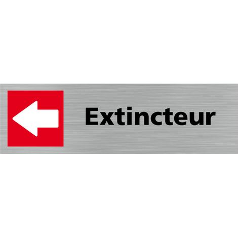 Pictogramme EXTINCTEUR VERS LA GAUCHE (Q0330).- Plaque aluminium brossé - (1/5)