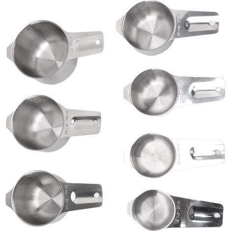 Set mit 7 stapelbaren, multifunktionalen Messbechern aus Edelstahl (1/5)