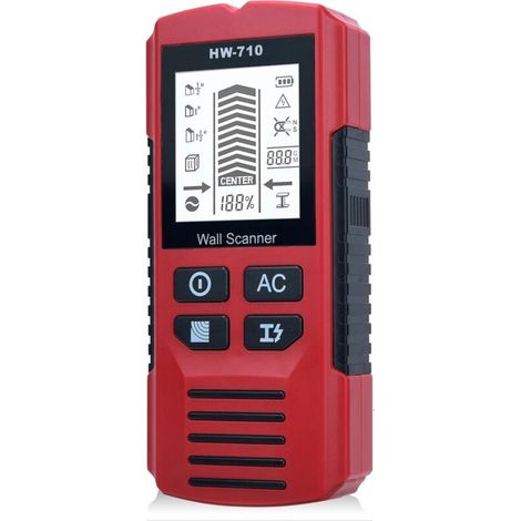 Cable Detector, 5-in-1 Wall Scanner Detector, Multifunctional Stud Detector with LCD Screen and Audible Alarm, Electronic Measuring Instrument for Non-Ferrous Metal Cables (1/5)