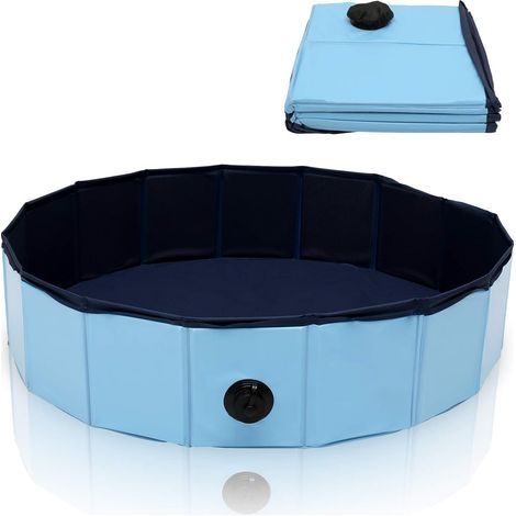 Piscine Pour Chiens 80x20cm Piscine Antidérapante Pliable PVC pour Animaux de Compagnie Piscine Portable à Jeux Enfants (1/5)
