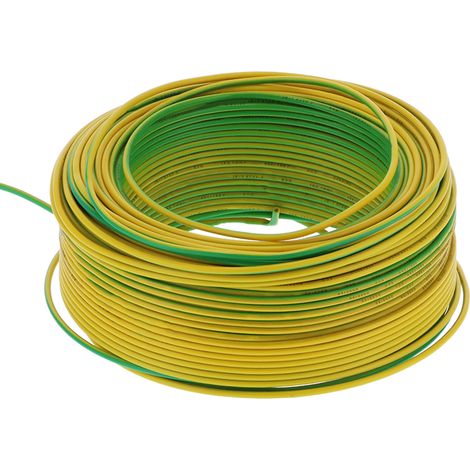 Câble électrique souple BVR-1x2,5 100 m / 328,1 pi, 19 conducteurs, cuivre rouge isolé, 450 V CA, jaune/vert (1/5)
