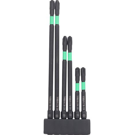 6 embouts de tournevis PH2 croix S2 acier allié tige hexagonale magnétique pour entretien (1/5)