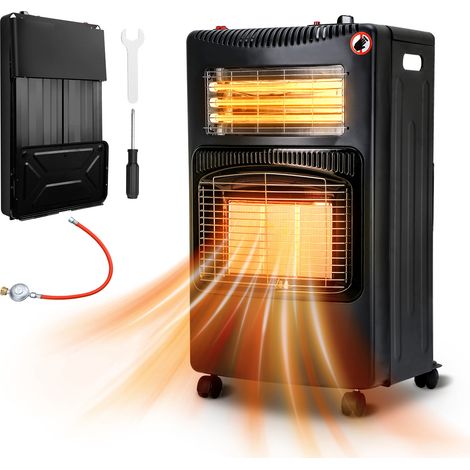 Wolketon Stufa a gas 4 2 KW Stufa a gas in ceramica con 3 livelli Riscaldamento a gas a infrarossi Riscaldamento radiante Gas+Elettricità migliorata (1/5)