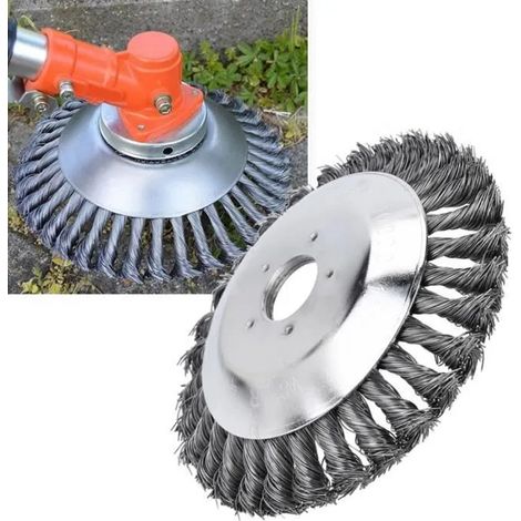 Lame de tondeuse en acier inoxydable - 200 mm de diamètre, roue à fil torsadé de 20 cm (8 pouces) avec 25 trous [Type disque] (1/4)