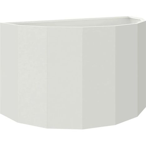 Fioriera semicircolare moderna da esterno 90 x 45 x 50 cm design chic in acciaio bianco 020052951