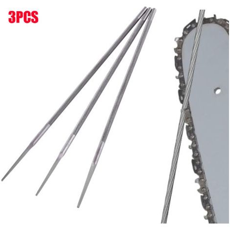 Lot de 3 limes rondes 4 mm pour tronçonneuse – Acier à roulement – Affûtage professionnel – Compatible Stihl/Husqvarna (1/5)