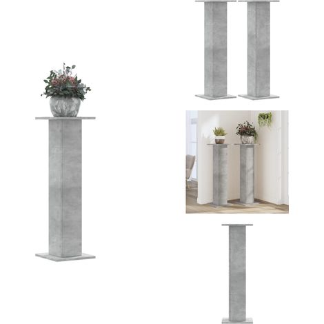 Pflanzenständer 2 Stk. Betongrau 30x30x95 cm Holzwerkstoff - Pflanzenständer - Blumenständer - Blumentopfständer - Topfständer (1/5)