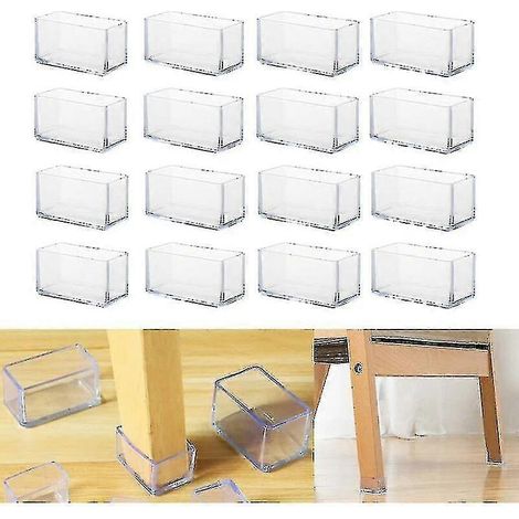 Lot de 16 Protège-sols Silicone Rectangulaires pour Pieds de Chaises - 20 x 30 mm (1/4)