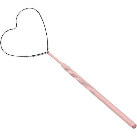 Miroir en forme de cœur, portable, à long manche, pour extensions de cils et accessoires-Pink (1/5)