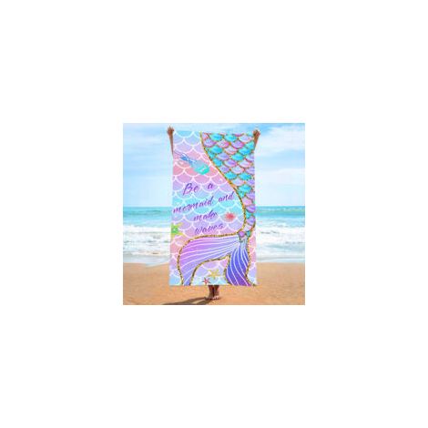 Strandtuch, ultrafeines und saugfähiges Strandtuch aus Fasern, bedrucktes Handtuch, Strandmatte - j-Crezuo