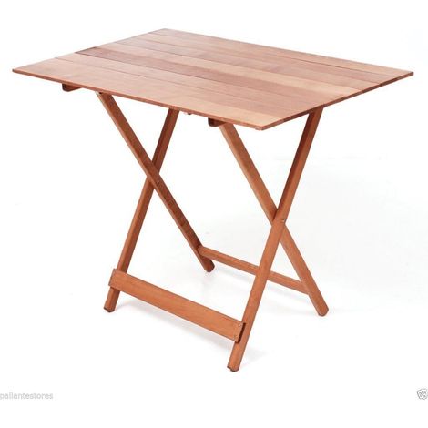 Tavolo pic nic rettangolare pieghevole in legno colore noce  misura 60x100 cm