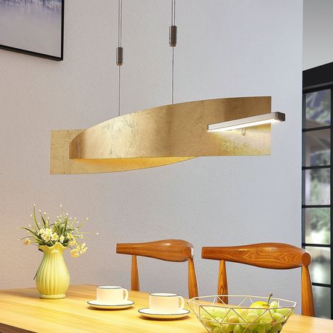[GEBRAUCHT] B-Ware Lucande Hängeleuchte Pendelleuchte Marija LED dimmbar goldfarben 101cm Leuchte (1/2)
