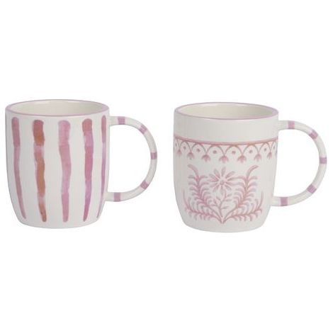 Mug porcelaine - KAEMINGK - Kaemingk - Rose - Lot de 2 - Porcelaine