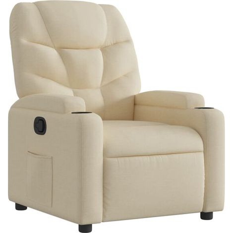 Fauteuil inclinable en tissu beige (1/5)