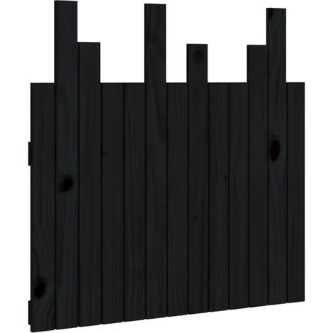 Maison Exclusive - Wand-Kopfteil Schwarz 82,5x3x80 cm Massivholz