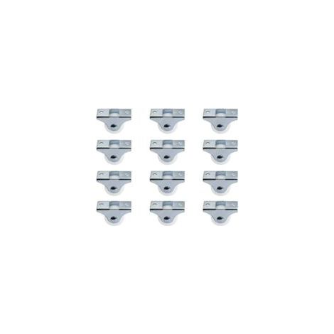 Juego de 12 ruedas fijas rígidas de 2,5 cm sin giro, con placa superior de metal, ruedas de plástico duro para muebles, color plata - Crezuo (1/3)