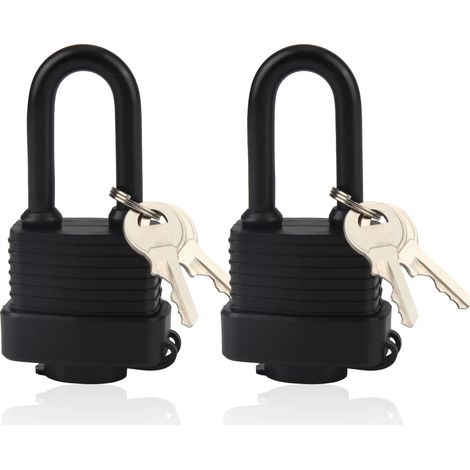 2 Pcs Cadenas Exterieur Noir Cadenas Long (1/5)