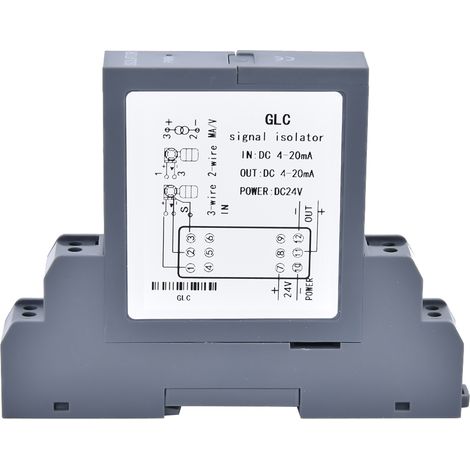 Émetteur isolateur de signal de tension et de courant GLC, 1 entrée, 1 sortie, distributeur d'alimentation enfichable 4-20 mA CC (1/5)