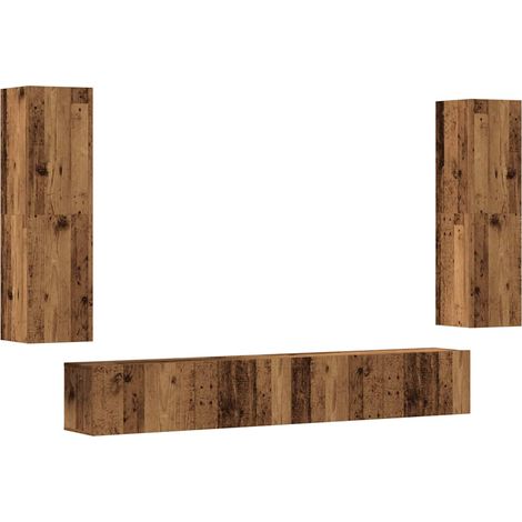 Maison Exclusive - Meubles TV muraux 4 pcs vieux bois bois d'ingénierie