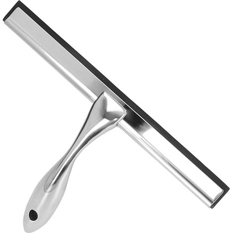 Racloir inox multifonction pour vitres, miroirs, tables et parois de douche, grattoir à eau pour bureaux et salles de bain, nettoyage efficace des surfaces lisses (1/5)